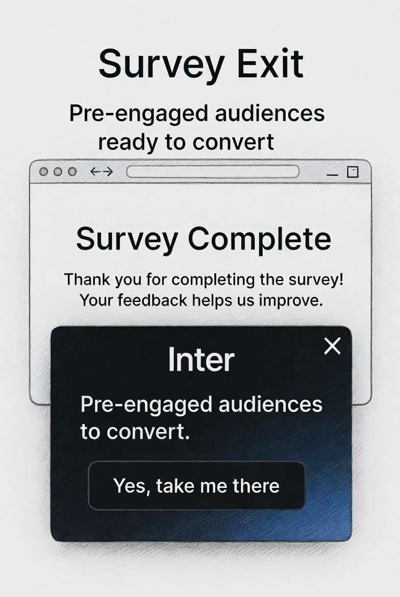 Survey exit ad shown on a mobile device